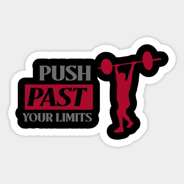 Push Past Your Limits Workout Sticker by FitnessMotivationWear